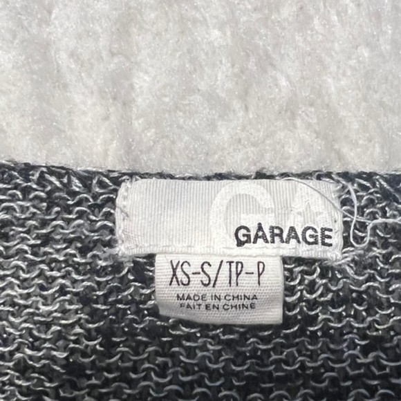 GARAGE Womens Black & White Knit Round Neck Pullover Sweater Size XS-S - Picture 5 of 10